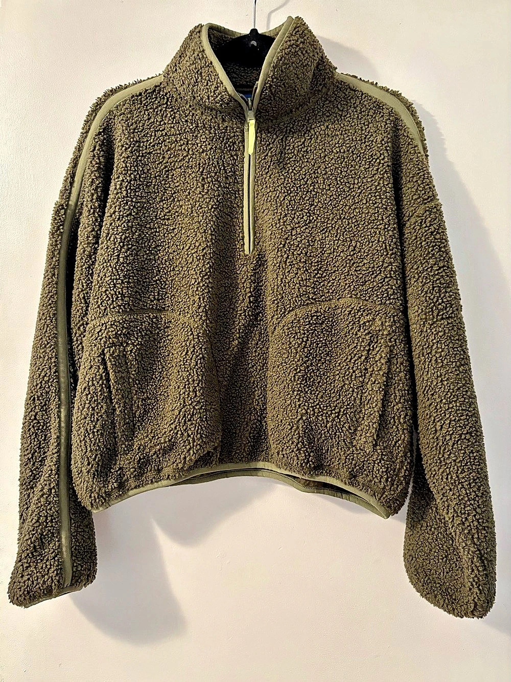 Old Navy Green Sherpa Quarter-Zip Pullover